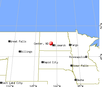 Center, North Dakota map