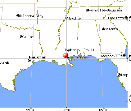Madisonville, Louisiana map
