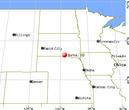 Burke, South Dakota map
