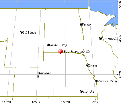St. Francis, South Dakota map