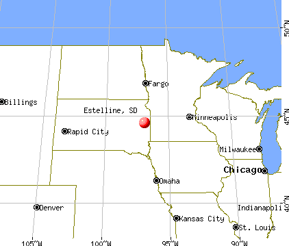 Estelline, South Dakota map