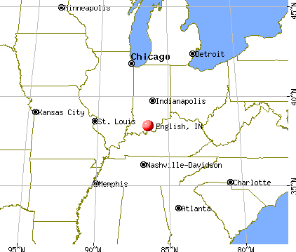 English, Indiana map