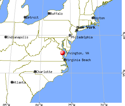 Irvington, Virginia map