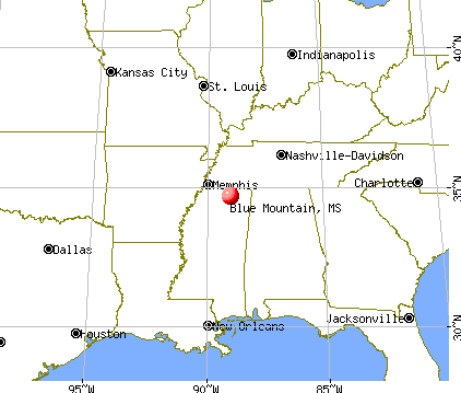 Blue Mountain, Mississippi map