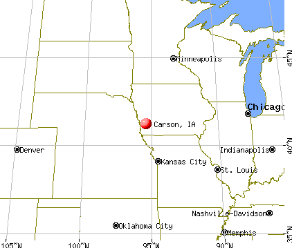 Carson, Iowa map