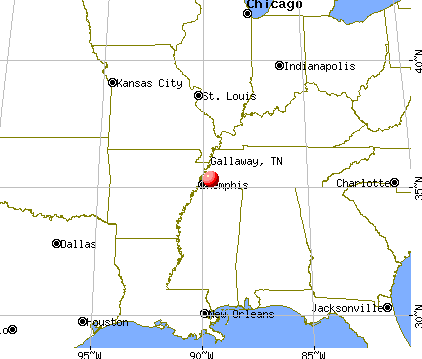 Gallaway, Tennessee map