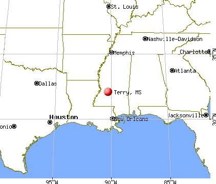 Terry, Mississippi map