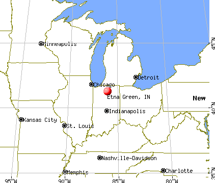 Etna Green, Indiana map