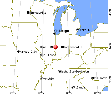 Dana, Indiana map