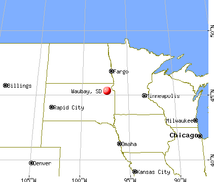 Waubay, South Dakota map