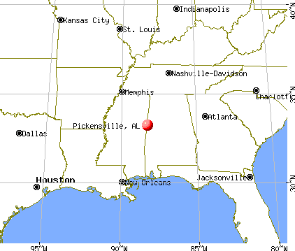 Pickensville, Alabama map