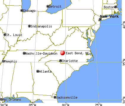 East Bend, North Carolina map