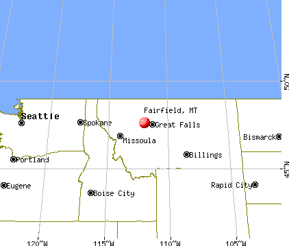 Fairfield, Montana map