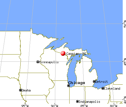 Caspian, Michigan map