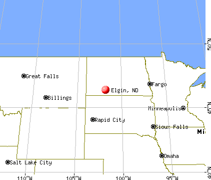 Elgin, North Dakota map