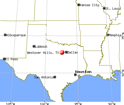 Westover Hills, Texas map