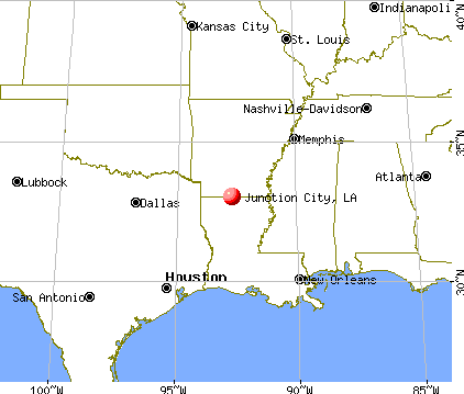 Junction City, Louisiana map