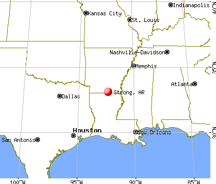 Strong, Arkansas map