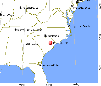 Coward, South Carolina map