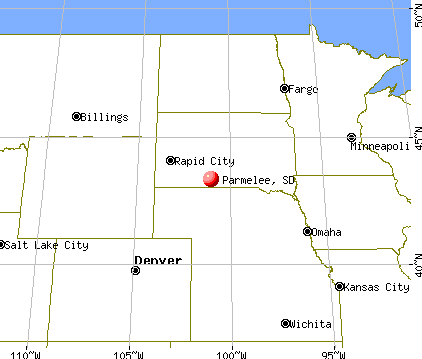 Parmelee, South Dakota map