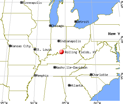 Rolling Fields, Kentucky map