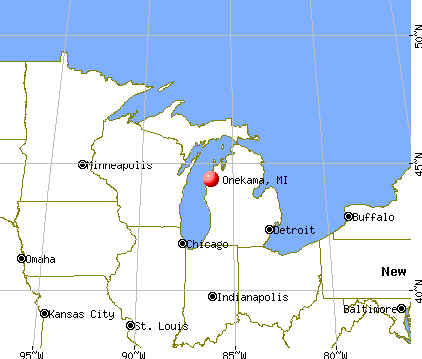 Onekama, Michigan map