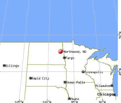 Northwood, North Dakota map