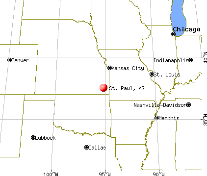 St. Paul, Kansas map