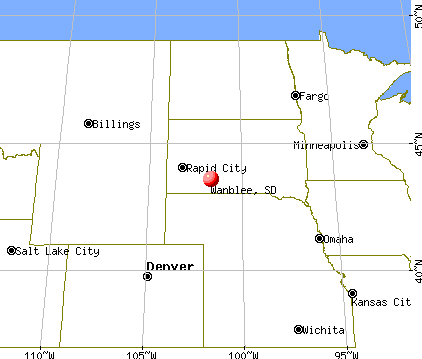 Wanblee, South Dakota map