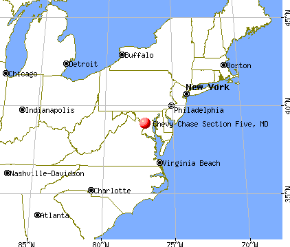 Chevy Chase Section Five, Maryland map