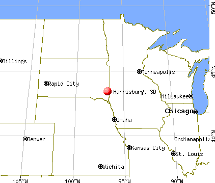 Harrisburg, South Dakota map