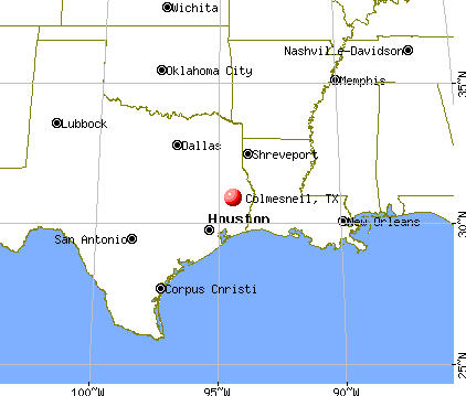 Colmesneil, Texas map