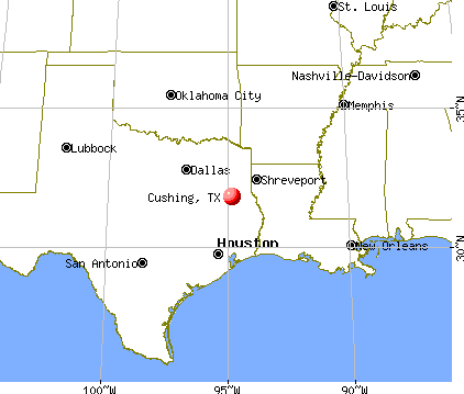 Cushing, Texas map