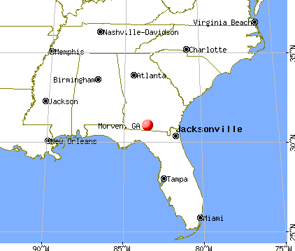 Morven, Georgia map
