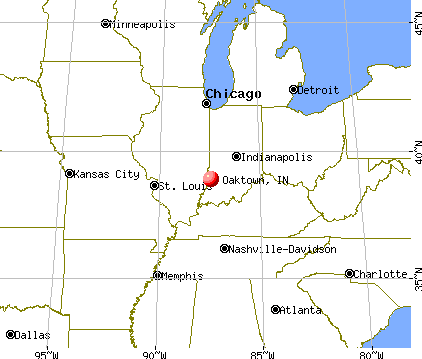 Oaktown, Indiana map
