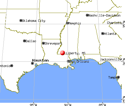 Liberty, Mississippi map