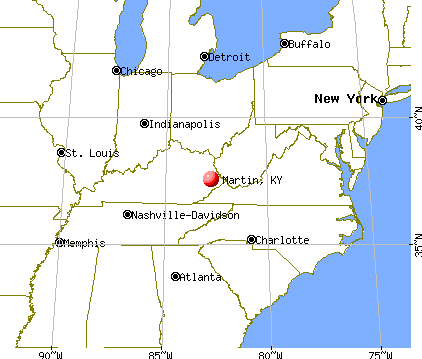 Martin, Kentucky map