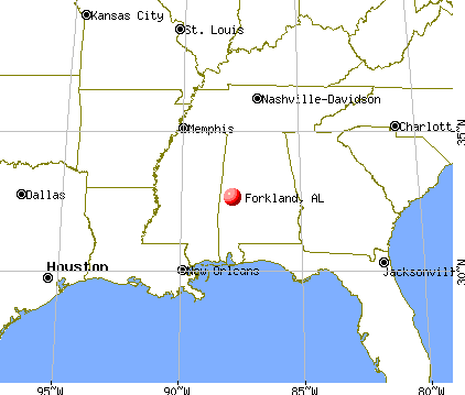 Forkland, Alabama map