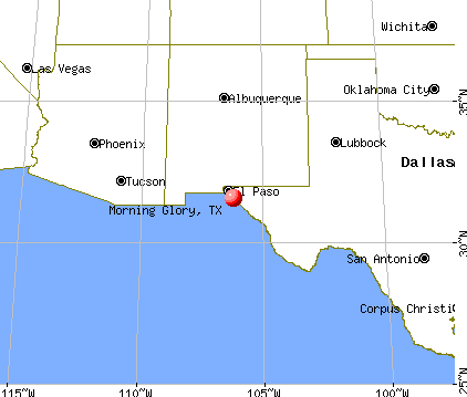 Morning Glory, Texas map