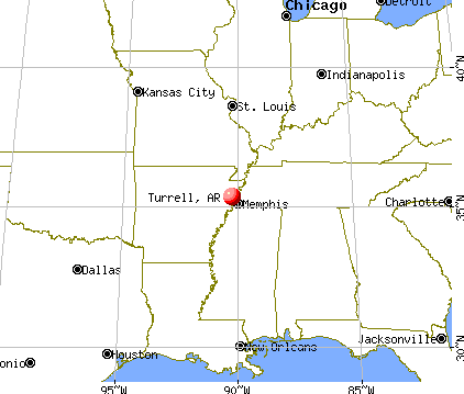 Turrell, Arkansas map