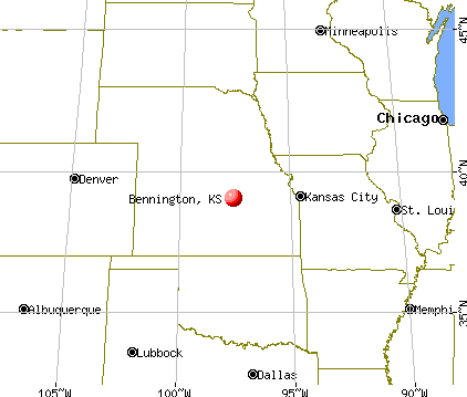 Bennington, Kansas map