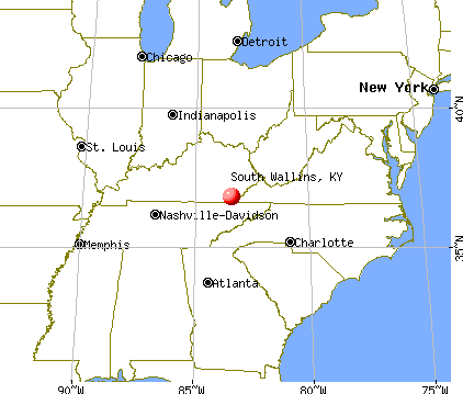 South Wallins, Kentucky map