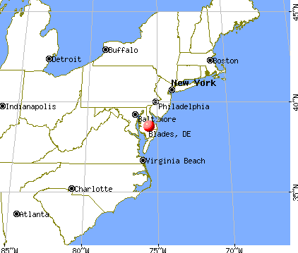 Blades, Delaware map