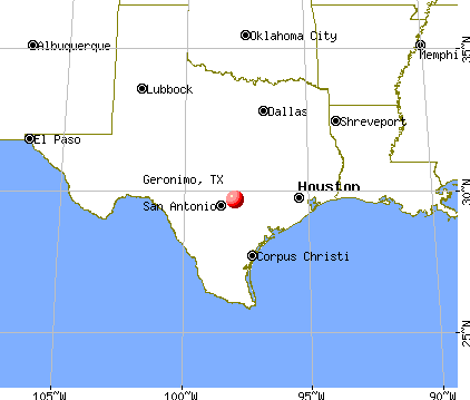 Geronimo, Texas map