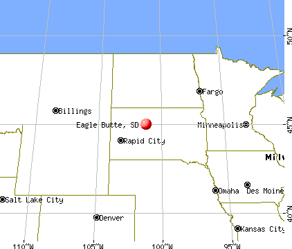 Eagle Butte, South Dakota map
