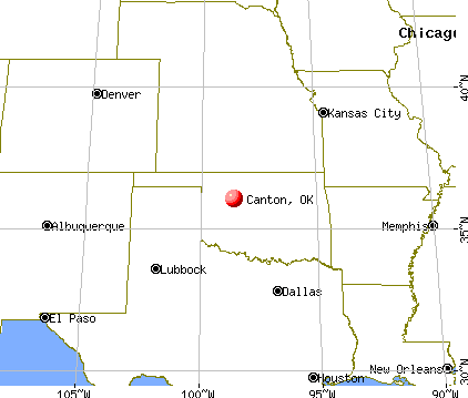 Canton, Oklahoma map