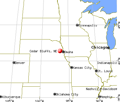 Cedar Bluffs, Nebraska map