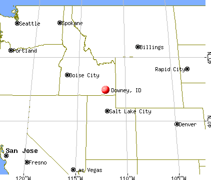 Downey, Idaho map