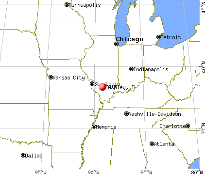 Ashley, Illinois map