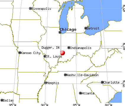 Dugger, Indiana map
